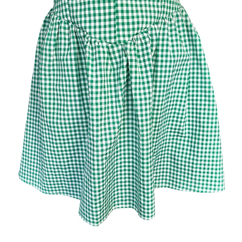 Gingham Cottagecore Dress Size XL Soft Girl Milkmaid Picnic Twee Green White NWT - Picture 5 of 9